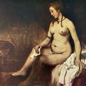 BATHSHEBA, 1654 REMBRANDT Original Vintage Fine Art Print USA Printed Antique